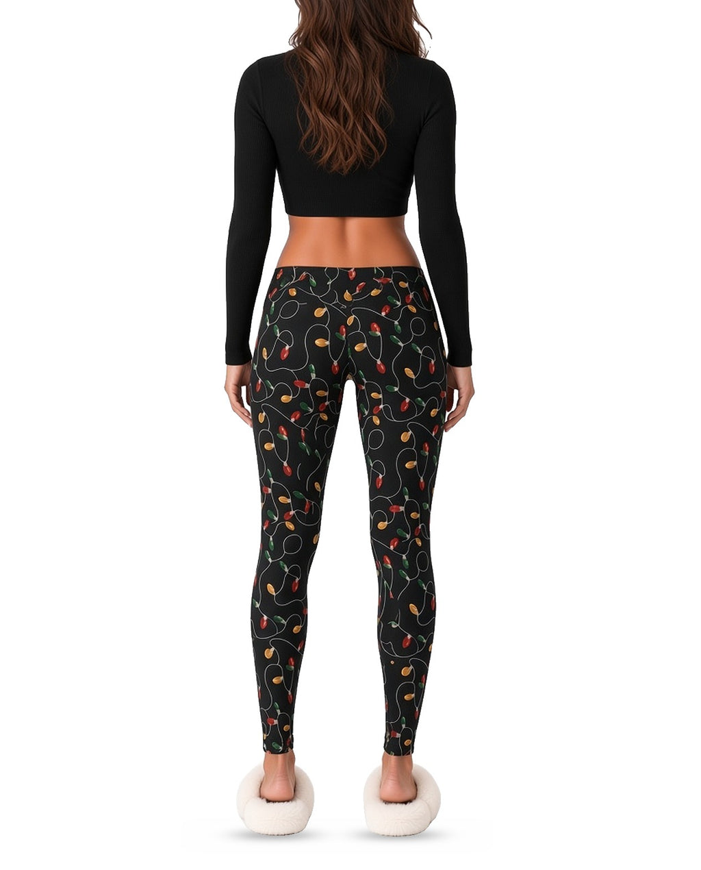 Lights Leggings in BLACK, back, worn by woman