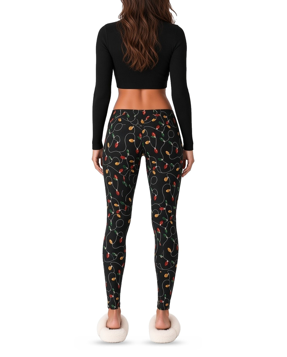 Lights Leggings in BLACK, back, worn by woman