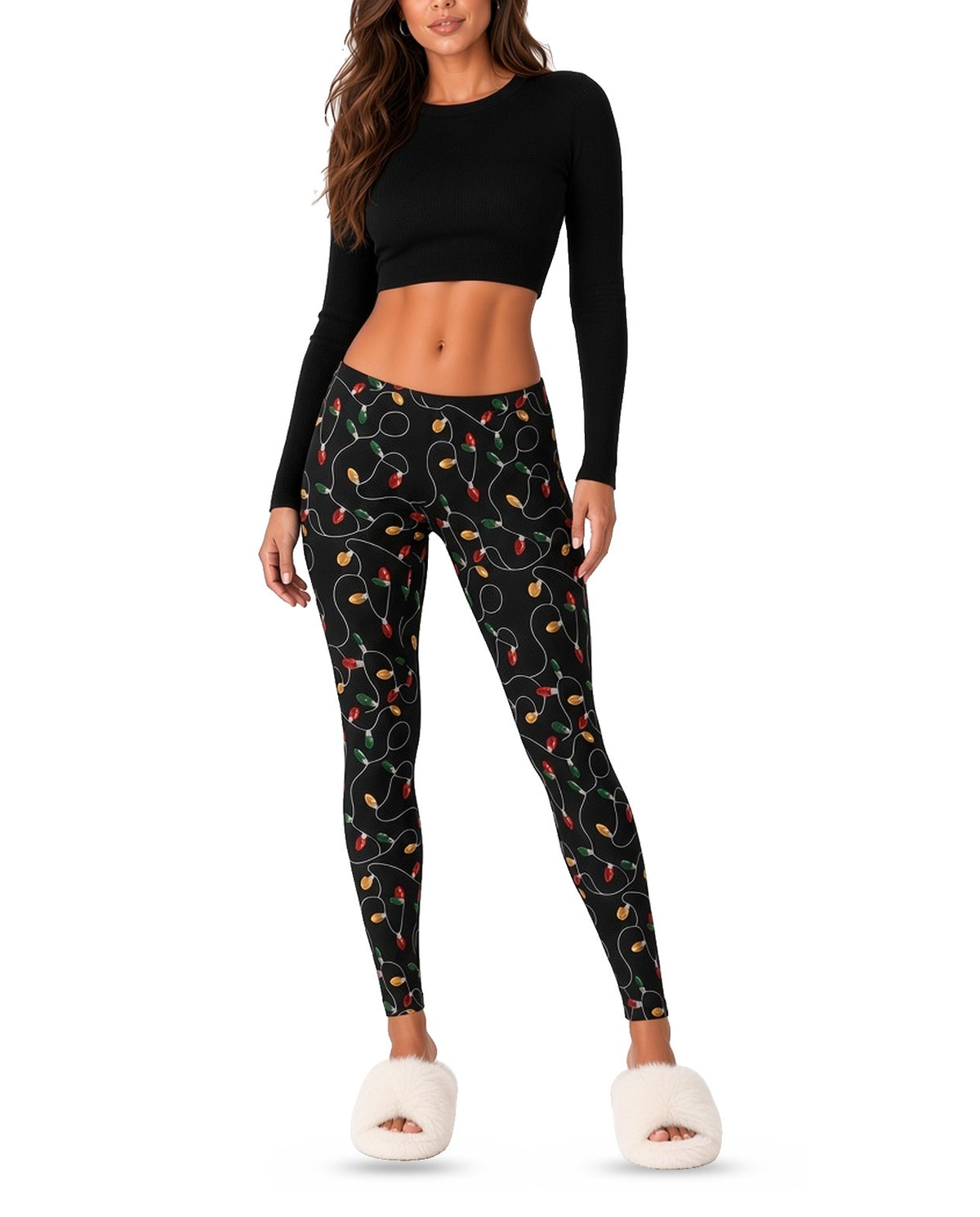 Lights Leggings in BLACK, front, worn by woman